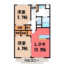 林マンション Fの物件間取画像